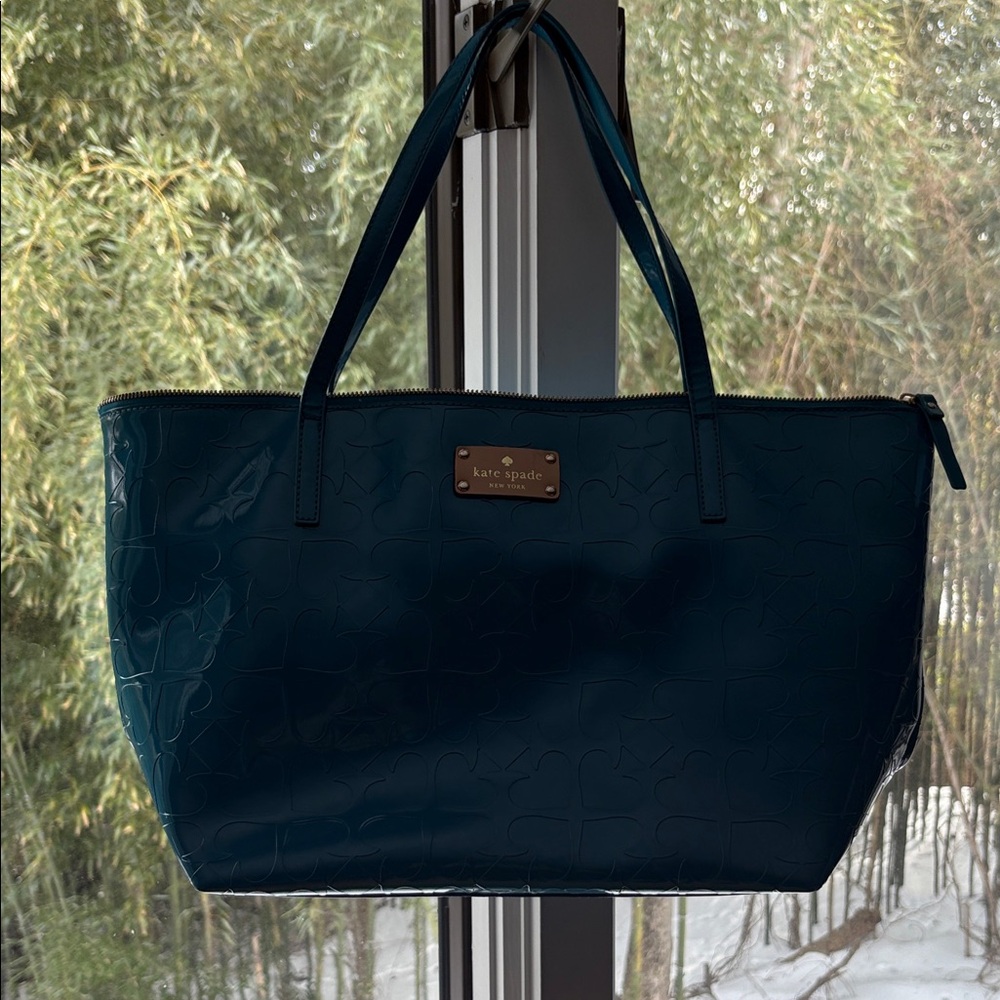 Kate Spade Dark Teal Embossed Tote